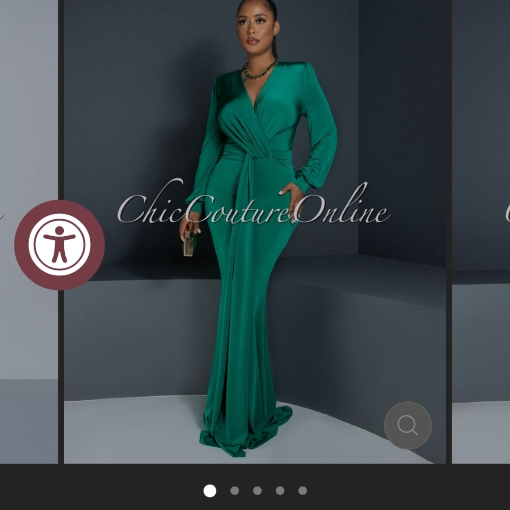 Long Sleeve Green Womens Dress